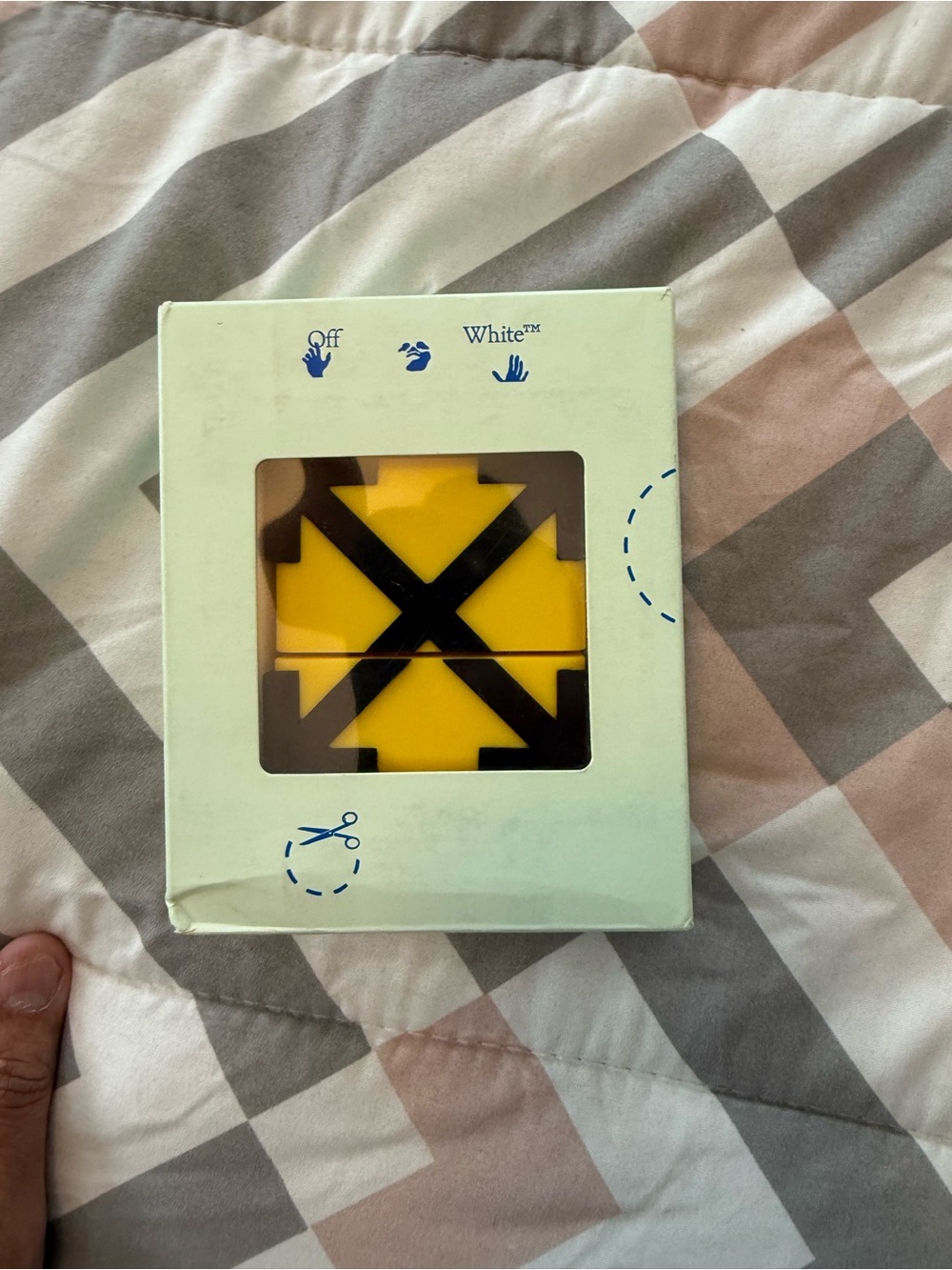 Off-White Yellow and Black Arrow AirPods Case